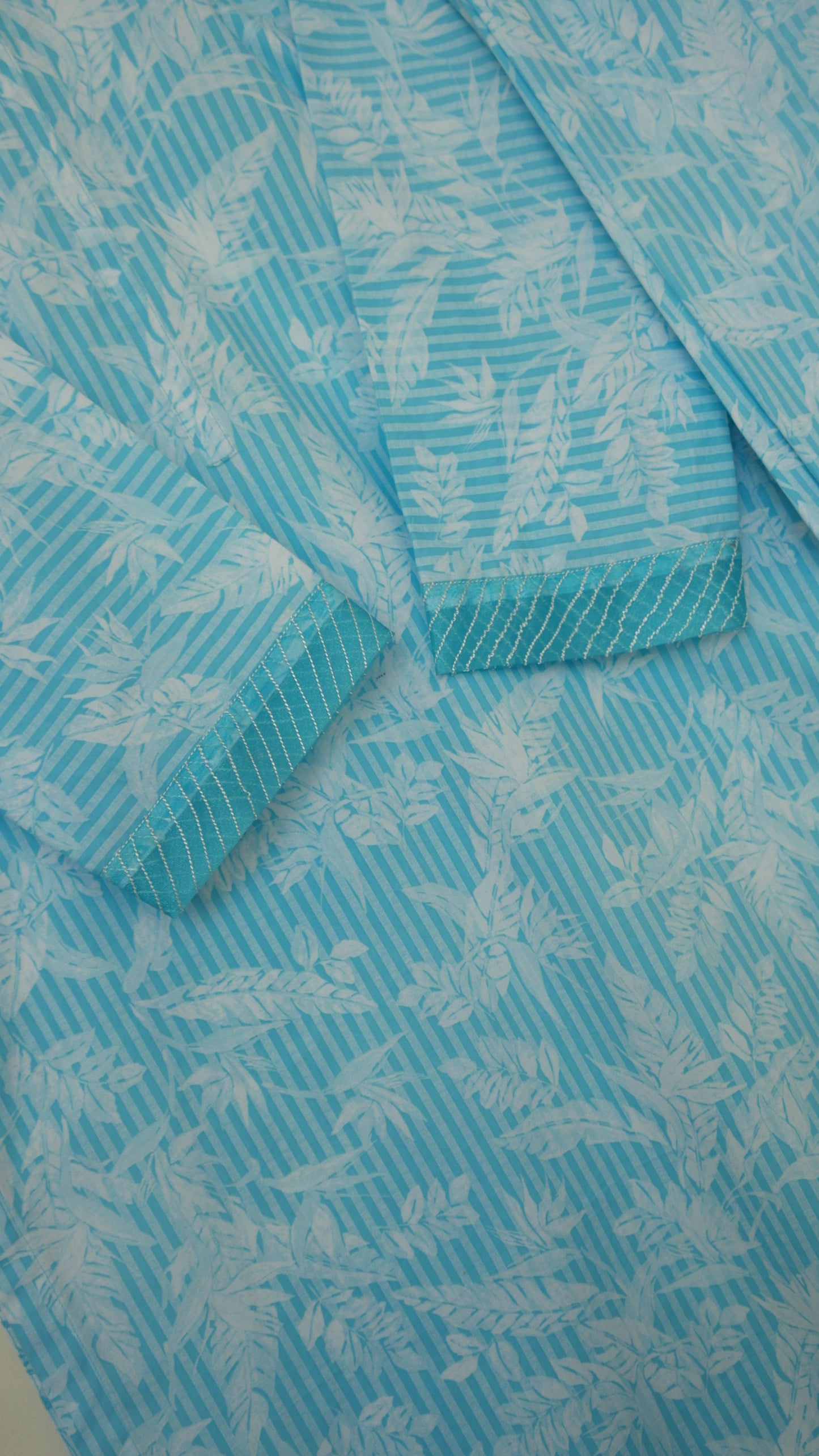 Printed Blue Breeze Stitched Lawn Set 2pcs
