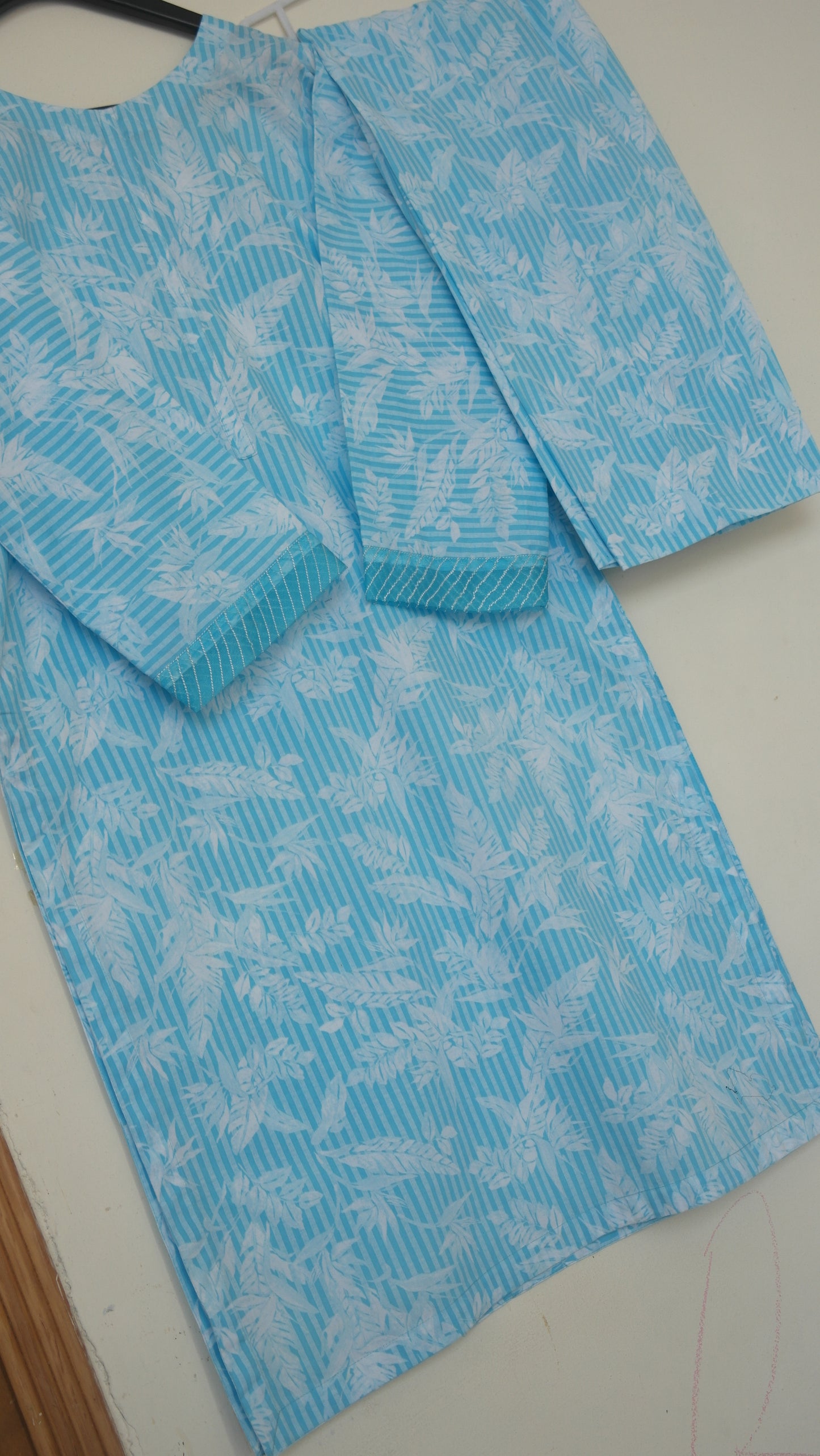 Printed Blue Breeze Stitched Lawn Set 2pcs